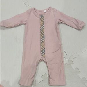 Burberry Pink and Beige Kids One Piece